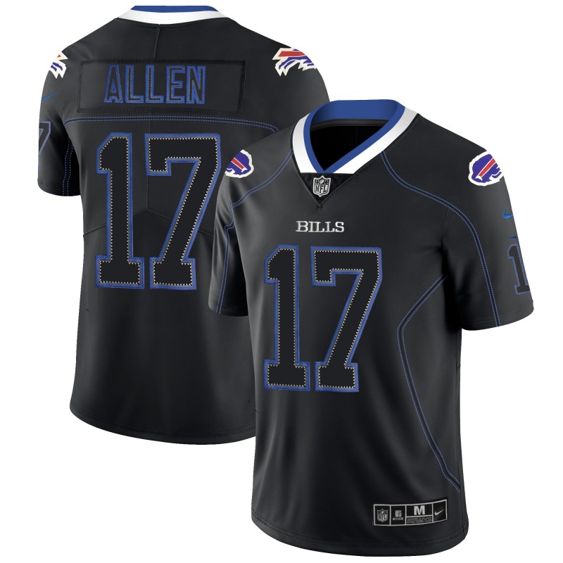Men's Buffalo Bills ACTIVE PLAYER Custom 2018 Black Lights Out Color Rush Stitched Jersey